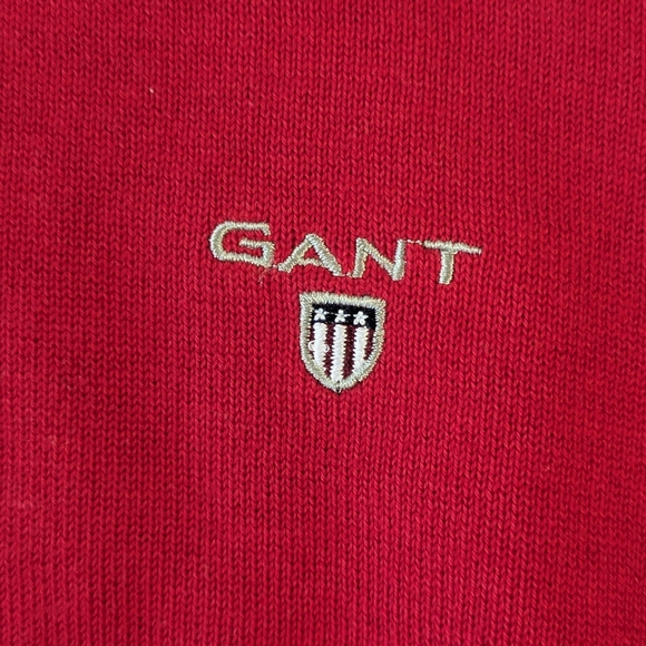 GANT Vintage 100% Cotton Knit Sweater Red Made in Hong Kong XXL- Fits Modern XL - Picture 2 of 14
